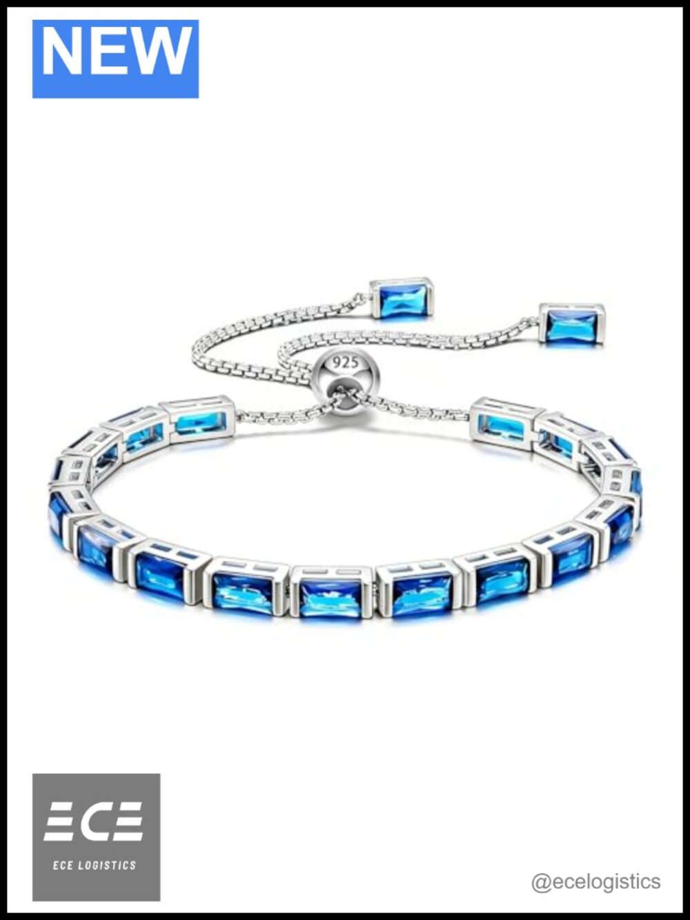 Sterling Silver Birthstone Tennis Bracelet Adjustable Women Fine Jewelry